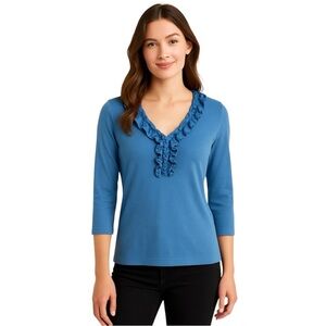 Chaps Women's Navy Blue V Neck Tee XL